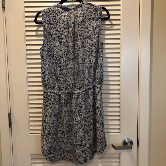 Blue and White Spotted Drawstring Dress - Picture 8 of 8